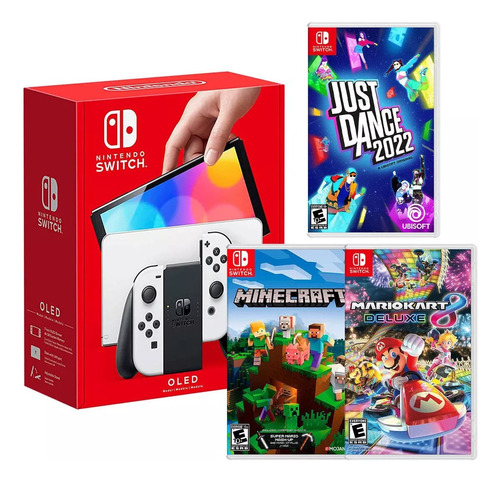 Nintendo Switch Oled Blanco + 3 Juegos