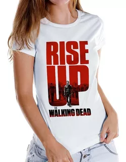 Camiseta The Walking Dead Baby Look Feminina Rise Up Séries