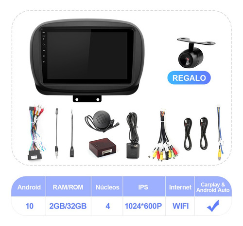 C-jc-jstereo Carplay 2+32 Gb For Fiat 500x 2016-2022 Gps Wi