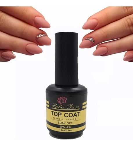 Top Coat Selante Bella Rosa Para Unhas Gel Acrílico Fibra Ac