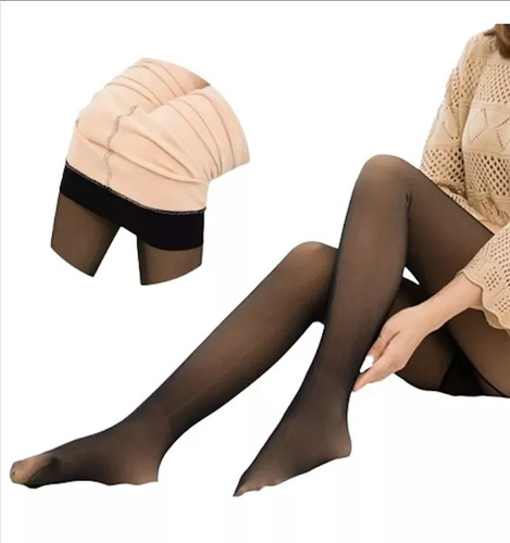 Panty Media Leggins Calza Efecto Piel Pie Abrigadas Invierno