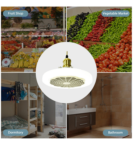 Luz Led De Ventilador E27 A02 Con Control Remoto