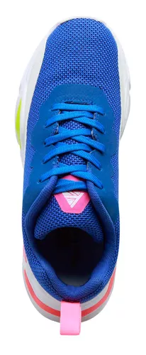 Tenis Mujer Azul Y Rosa Deportivos Ligeros Plataforma Fareli