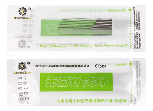 Agujas Acupuntura Zhongyan Taihe 500 Piezas 0.35x75mm