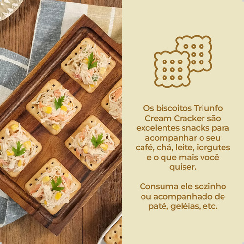 Kit 3 Biscoito Bolacha Triunfo Cream Cracker 164g