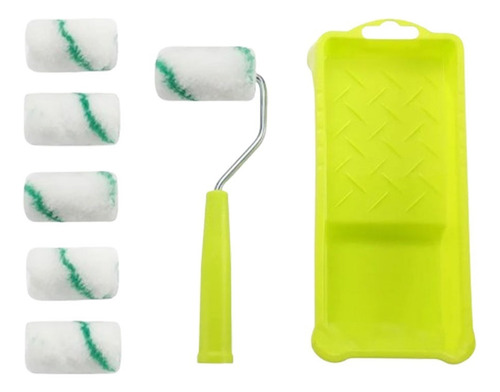 Kit De Rodillo De Pintura De Espuma De Con Mango Y Bandejas