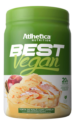 Atlhetica Nutrition Best Vegan Protein Sabor Torta De Maca Com Canela Pó em Pote 500g