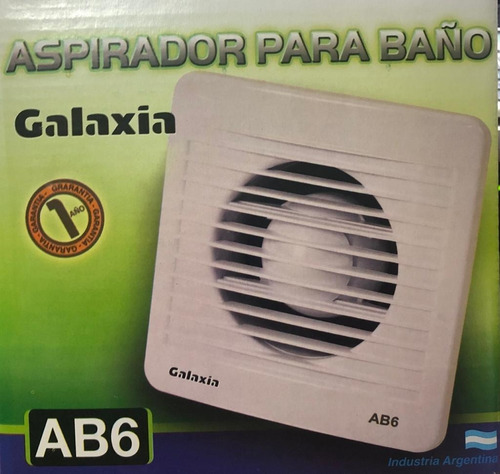Imagen 2 de 7 de Extractor De Aire Para Baño Galaxia 6 Ab6 Silencioso Único