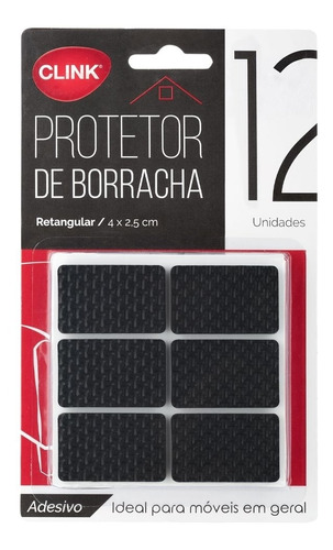 Protetor De Borracha Retangular Adesivo Para Moveis 4x2,5cm