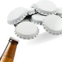 Comprar 100 Tampinhas, Rolha, Metálica, Pry Off,cerveja Cor Vermelha