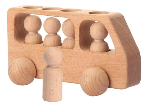 置物 WOODEN CAR Wooden Car Playset Educational Learning Toy Develop Fine