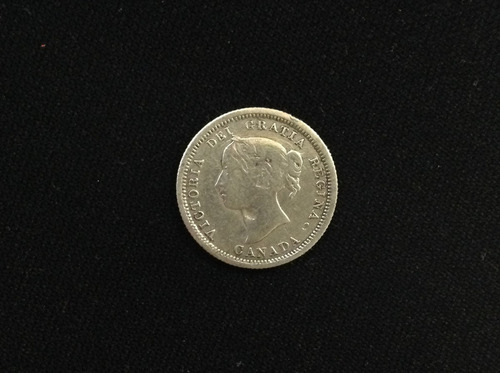 Moneda Plata 1870 Canada 5 Cents Victoria Ltw3