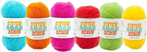 Lion Brand Yarn Stitch Soak Scrub Surtido De 6 Colores Neon