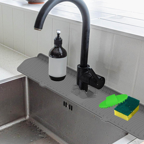 . Alfombrilla Para Grifo De Fregadero Protector Para Gris