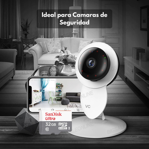 Memoria Sd 32gb Sandisk P/ Celular Tablet Camaras Wifi, Dron