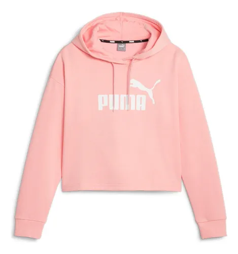 Sudadera Mujer Rosa Puma Ess Cropped Logo Hoodie Fl