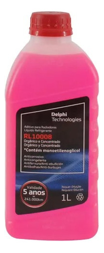 Liquido Refrigerante Vehiculos Delphi 1l. Puro Rosa