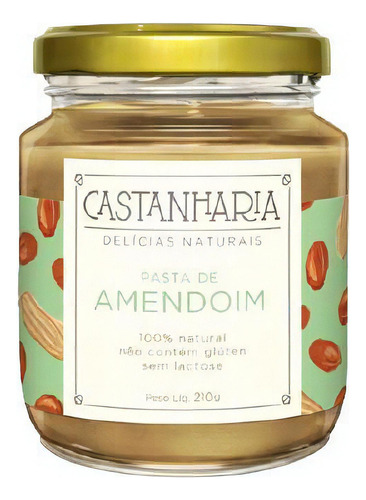 Kit 3x: Pasta De Amendoim Sem Açúcar Vegana Castanharia 210g