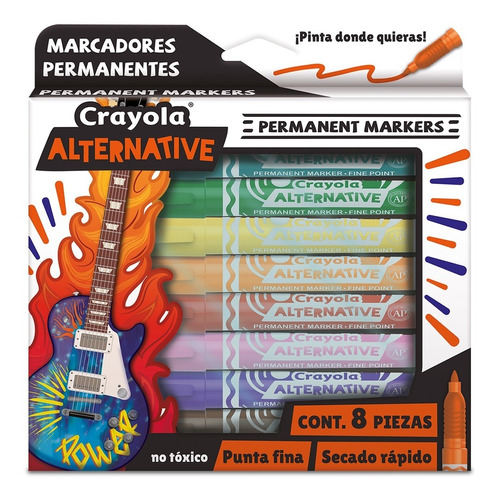 Marcadores Permanentes Crayola Alternavive 8 Pzs