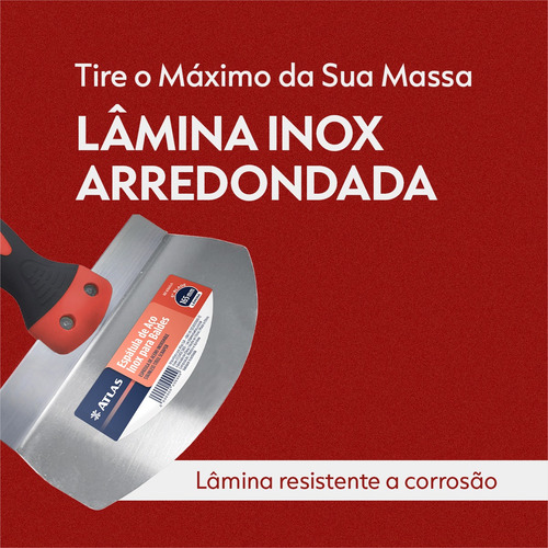 Espatula De Aço Inox Borda Arredondada Atlas Para Baldes