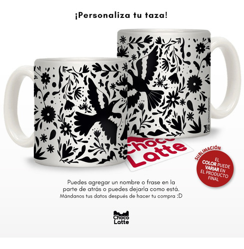 Taza Bordado Mexicano Personalizada