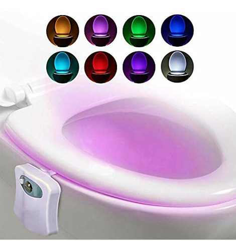 Luz Nocturna Baño Led 8 Colores Con Sensor De Movimiento