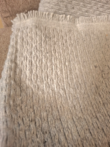 Manta Rústica Pie De Cama Algodón Doble Tejido Natural Tramado