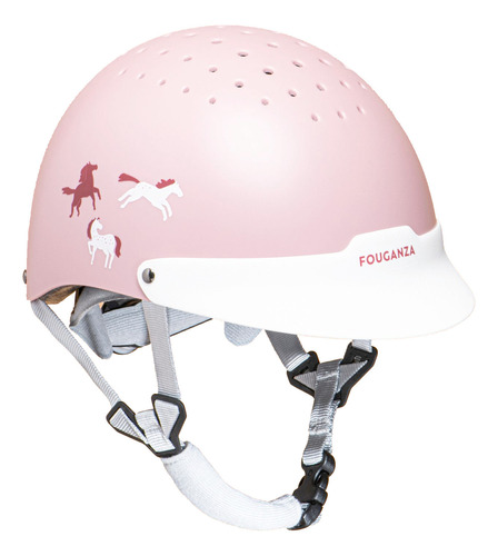 Casco Equitacion 100 Rosa Fouganza Homologado