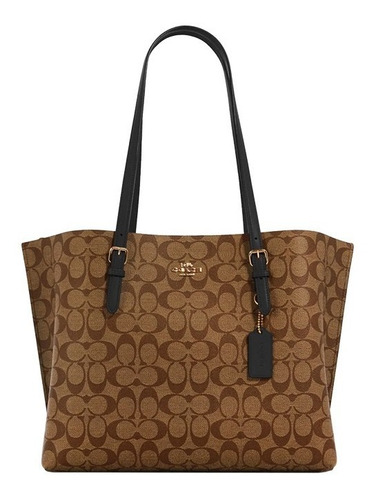 Bolso Tote Mollie Color Caqui Y Negro  Coach