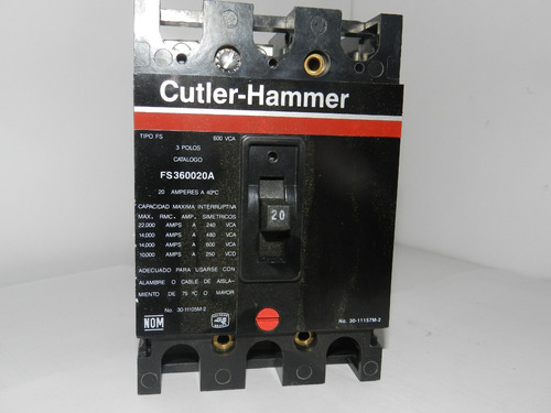 Interruptor Tecnomag 3p Fs320020a 240v Cutler Hammer Nuevo