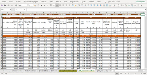 Fasar 2024, Libro Excel P/calculo Del Factor De Salario Real