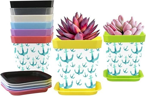 Planters Green Anchor 8-pack Gardening Containers Flower Po.