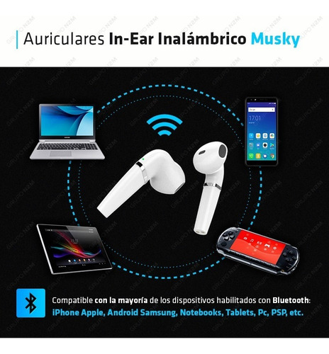 Imagen 4 de 10 de Auriculares Inalambricos Bluetooth Audio Premium Tws