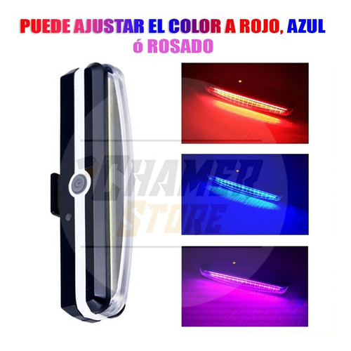 Luz Led Posterior Recargable Usb Para Bicicleta