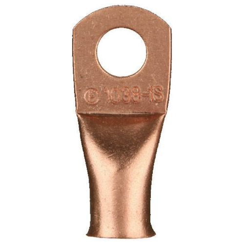 Copper Ring Terminal 6 Gauge 1/4 Inch 25 Pack - Cur614
