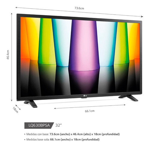 Imagen 3 de 6 de Televisor LG Lq630b 32'' Smart Tv Ai Thinq Hd Wifi Bluetooth
