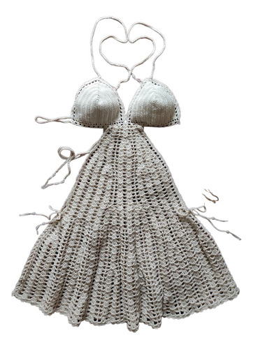 Vestido Salida De Playa/pileta Tejido Crochet 