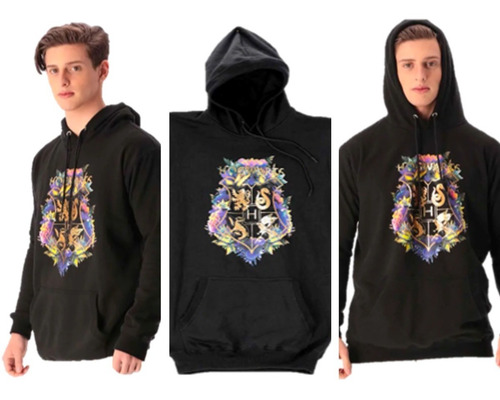 Sudadera Unisex Hogwarts Harry Potter Color Negro Talla G