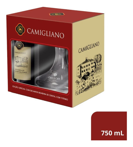 Kit Vinho Tinto Brunello Di Montalcino 750ml E Decanter Camigliano