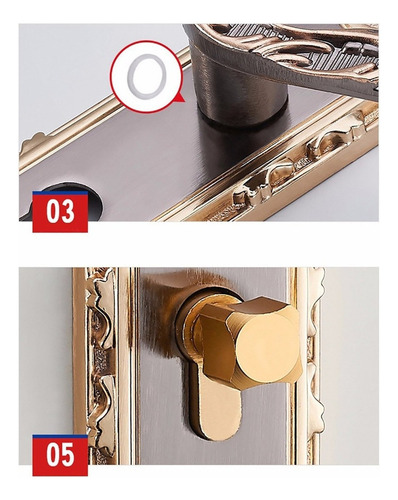 Imagen 4 de 8 de Estilo Europeo Retro Vintage Cerradura De Puerta Interior An