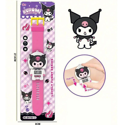 Reloj Infantil Kuromi Para Niñas Formato Hora Digital 