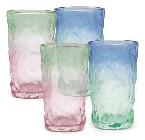 Tossow Juego 4 Vasos Para Beber Cristaleria Glaciar Mixto 12