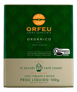 Kit Café Orfeu Drip Coffee Orgânico Gourmet 30 Sachês