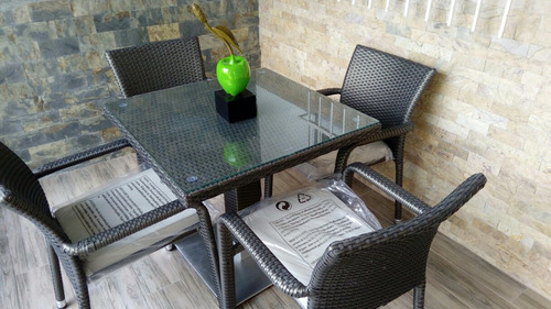 Elegante Comedor Rattan Sintético, Exteriores, Jardín