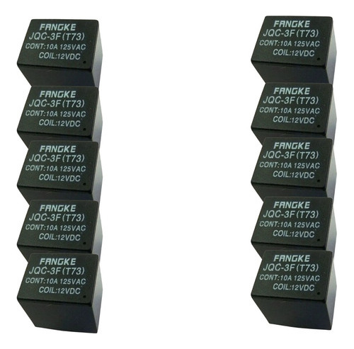 Rele Relay T73 Dc 12v 5 Terminais 10a 125v - 10 Peças