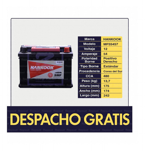 Imagen 1 de 8 de Batería Chevrolet Corsa 1.6 2007 Sohc Bencina