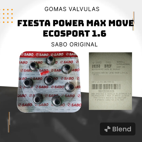 Juego Gomas Válvulas Fiesta Power Max Move Ecosport Sabo