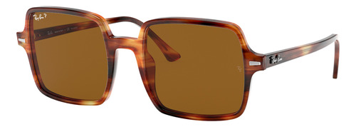 Anteojos de sol polarizados Ray-Ban I-Shape Square II Standard con marco de acetato color gloss tortoise, lente brown clásica, varilla tortoise de acetato - RB1973