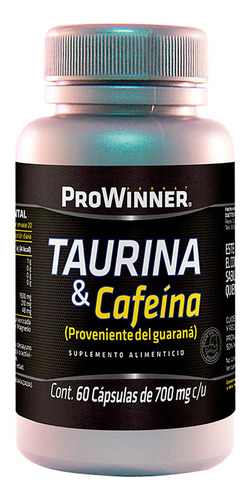 Taurina Cafeína 60 Cápsulas Prowinner Guaraná