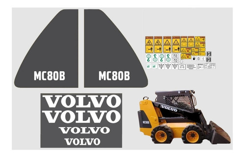 Adesivo Mini Carregadeira Hidráulica Volvo Mc80b Cor Não se aplica